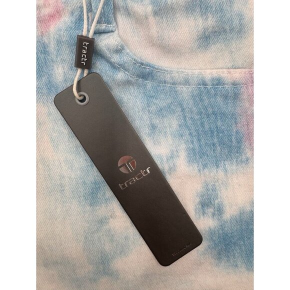 NWT Tractr Girl’s Shorts 16 Tie Dye Blue Pink White Cutoff Jean Cotton Candy - Picture 2 of 10